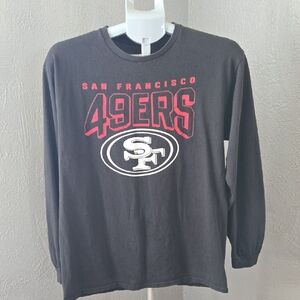 NFL Team Apparel 49ERS Black Cotton Shirt Long Sleeve